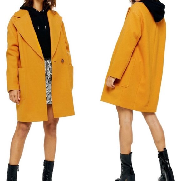 Top Shop Jackets & Blazers - Topshop NEW Carly Pea Coat Oversized One Button 12